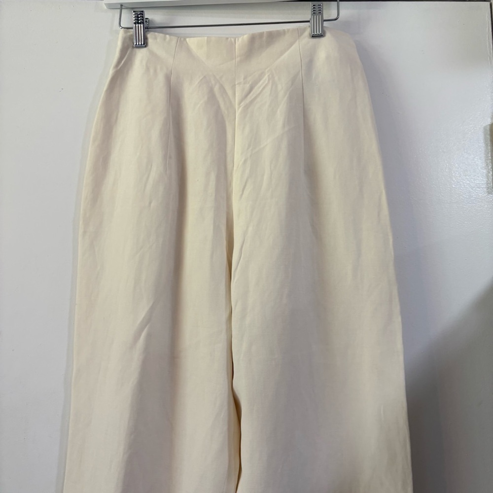 Vintage Designer Trousers Pants Linen Silk Badgley Mischka Cream Dead Stock 6 - Picture 2 of 14